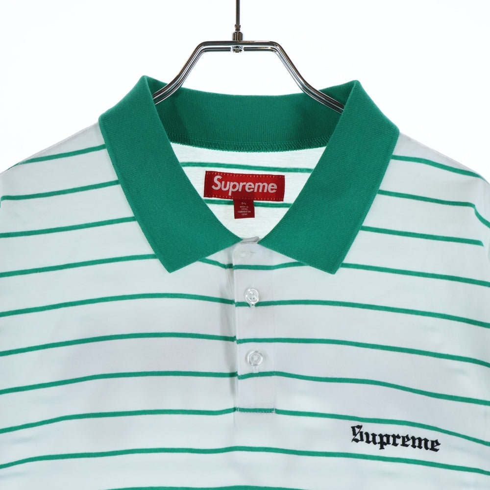 SUPREME(シュプリーム) 24SS Melvins Stripe S/S Polo メルヴィンズ バックプリント ストライプ 半袖ポロシャツ ホワイト