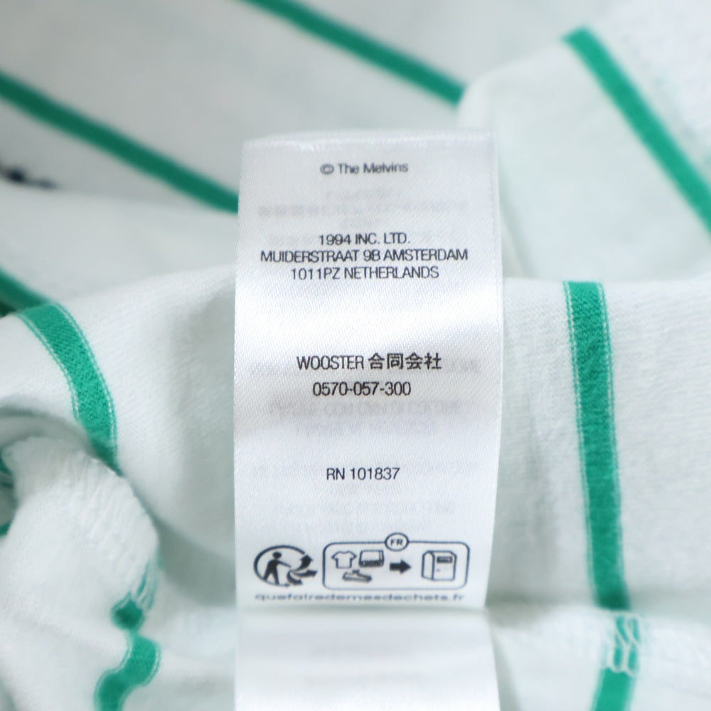 SUPREME(シュプリーム) 24SS Melvins Stripe S/S Polo メルヴィンズ バックプリント ストライプ 半袖ポロシャツ ホワイト