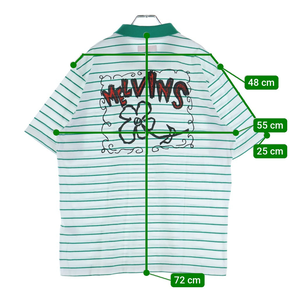 SUPREME(シュプリーム) 24SS Melvins Stripe S/S Polo メルヴィンズ バックプリント ストライプ 半袖ポロシャツ ホワイト