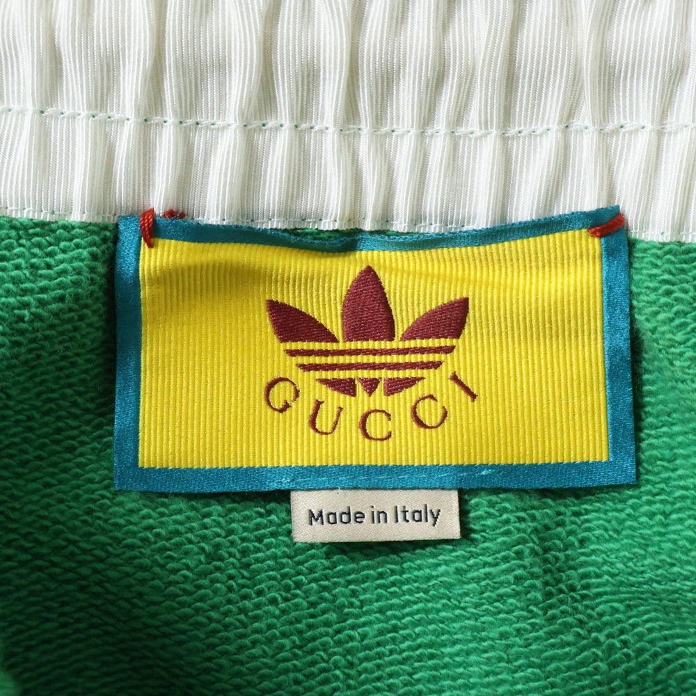 GUCCI(グッチ) ×adidas アディダス トレフォイル スウェット ショーツ ハーフパンツ グリーン 691640 XJEKQ