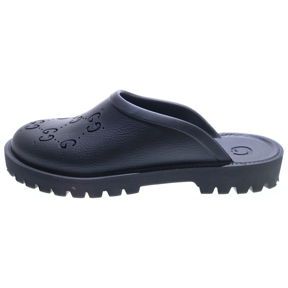 GUCCI(グッチ) パーフォレーテッドGG ラバースリッポン サンダル ブラック 655517