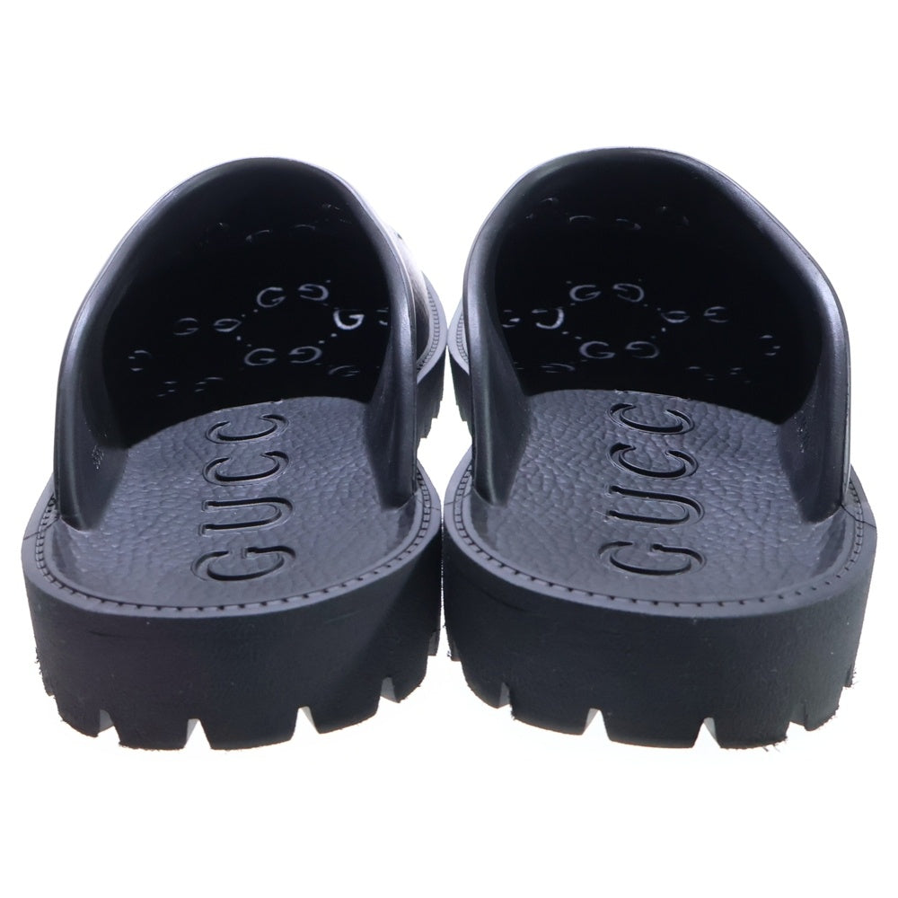 GUCCI(グッチ) パーフォレーテッドGG ラバースリッポン サンダル ブラック 655517