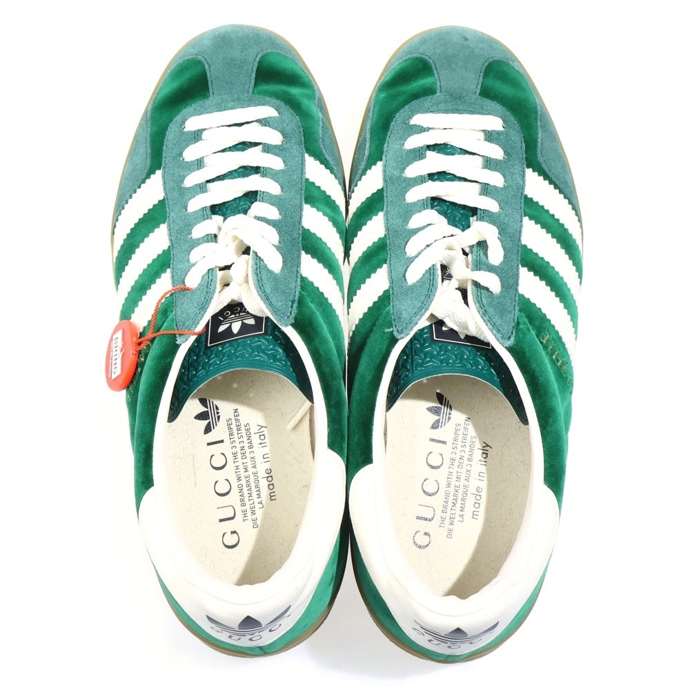 GUCCI(グッチ) ×adidas GAZELLE アディダス ガゼル ローカットスニーカー グリーン US9.5/27.5cm 707848