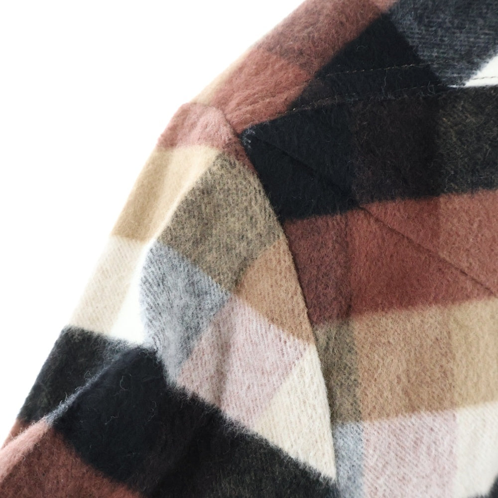 Rick Owens(リックオウエンス) 24AW フランネル チェックシャツ ブラウン RU02D6237-CP