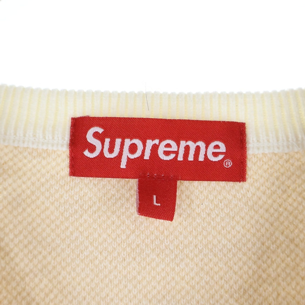 SUPREME(シュプリーム) 22SS Stripe Sweater Vest ストライプセーターベスト ロゴジャガード ニットベスト ホワイト