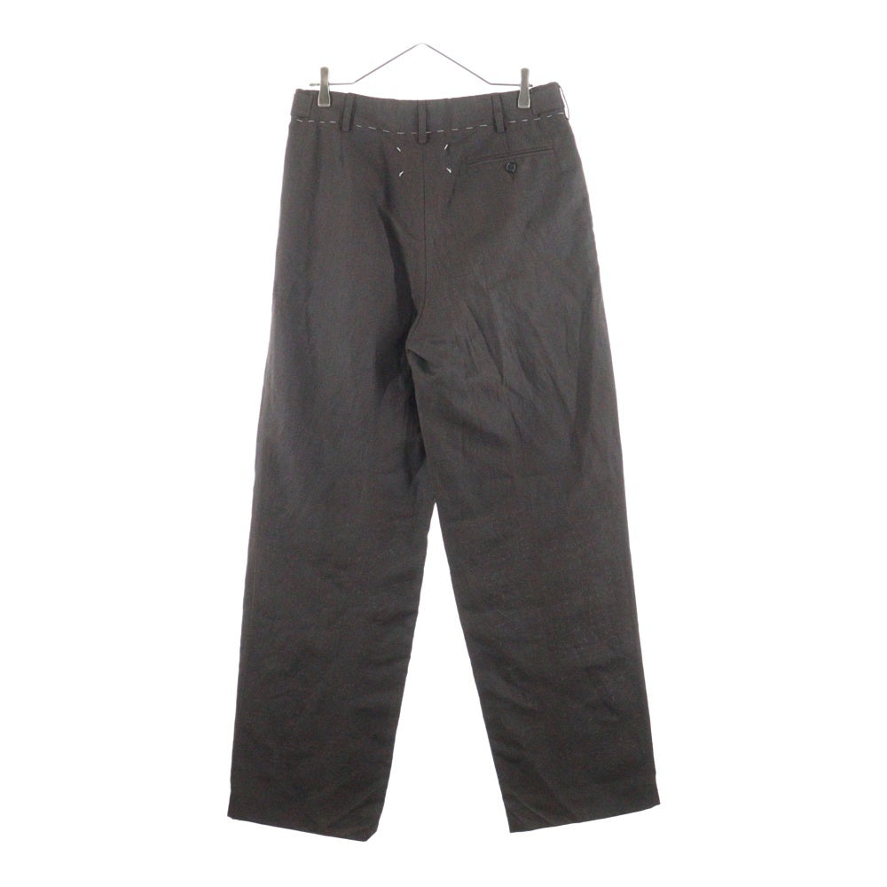 Maison Martin Margiela(メゾンマルタンマルジェラ) 23SS ドローコード ワイドトラウザー スラックスパンツ ブラウン S51KA0573 レディース
