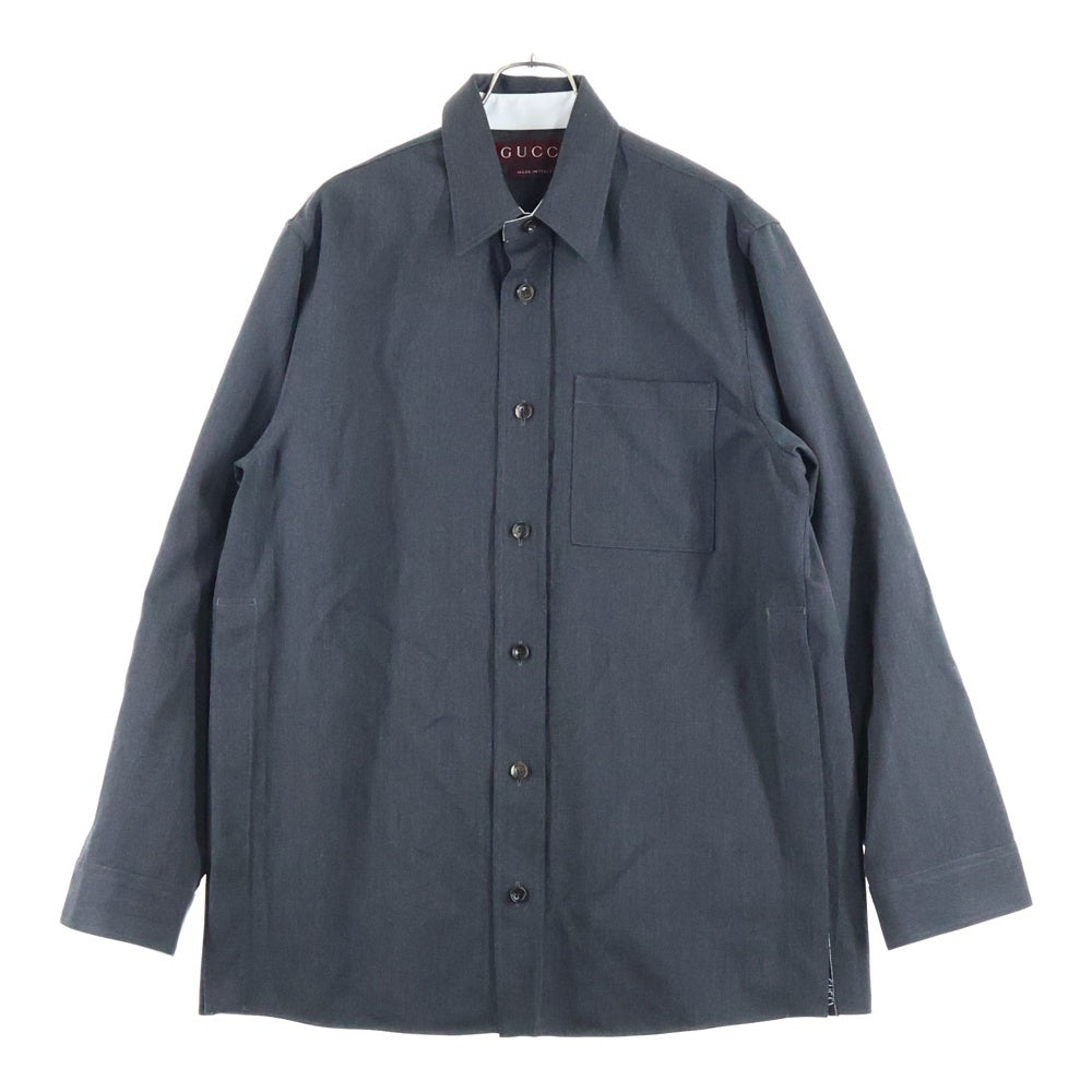 GUCCI(グッチ) 24AW エンブロイダリーサイドロゴ シャツ グレー 794866