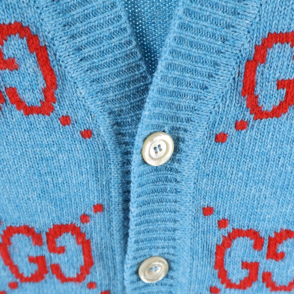 GUCCI(グッチ) 22SS GG柄カーディガン ブルー 674043