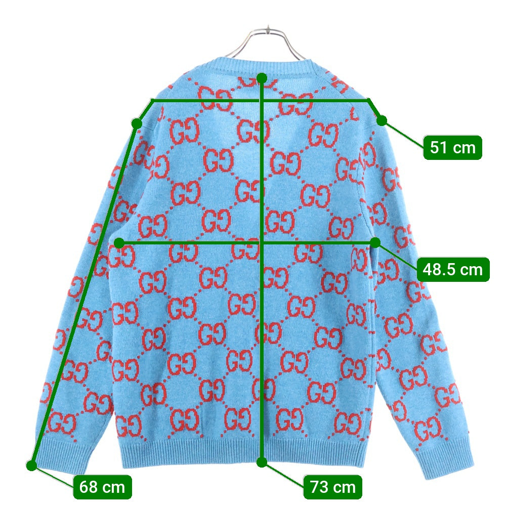 GUCCI(グッチ) 22SS GG柄カーディガン ブルー 674043