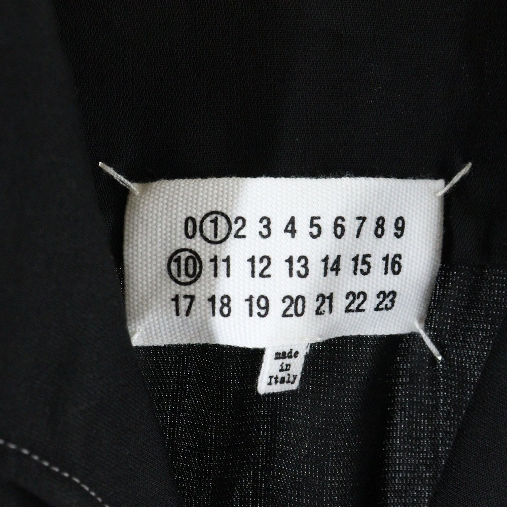 Maison Martin Margiela(メゾンマルタンマルジェラ) 23SS ステッチ デザイン オープンカラー 半袖 シャツ ブラック S50DR0003 S60495
