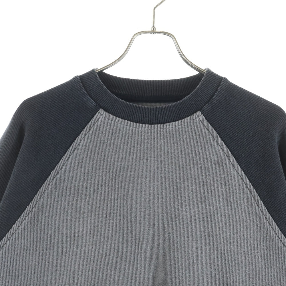 ISAMU KATAYAMA BACKLASH(イサムカタヤマバックラッシュ) STRETCH HEAVY RAGLAN SLEEVES PULLOVER ストレッチヘビー ラグランスリーブ 長袖クルーネックプルオーバー グレー/ブラック 2138-01