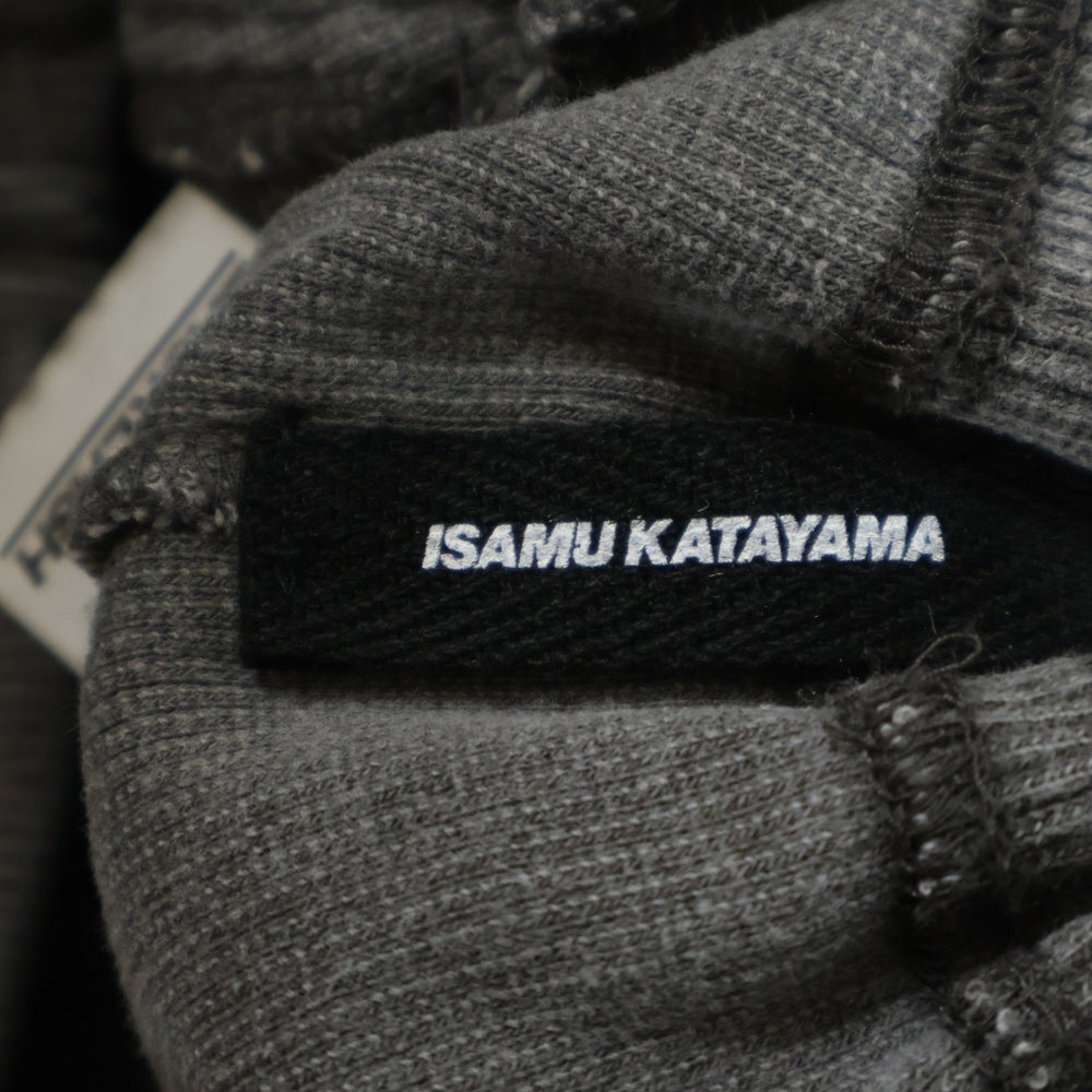 ISAMU KATAYAMA BACKLASH(イサムカタヤマバックラッシュ) STRETCH HEAVY RAGLAN SLEEVES PULLOVER ストレッチヘビー ラグランスリーブ 長袖クルーネックプルオーバー グレー/ブラック 2138-01