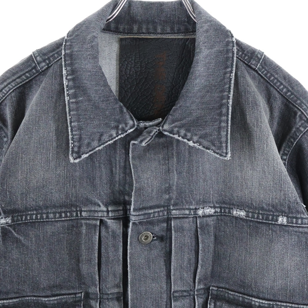 ISAMU KATAYAMA BACKLASH(イサムカタヤマバックラッシュ) THE DENIM STRETCH SELVEDGE DENIM 2ND. JACKET ストレッチ混 セルヴィッチデニムトラッカージャケット ブラック D-704L-BK