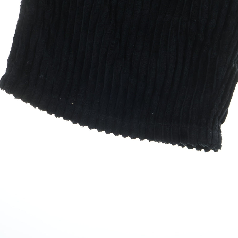 ISAMU KATAYAMA BACKLASH(イサムカタヤマバックラッシュ) 24AW THICK RIDGE CORDUROY GARMENT-DYED WIDE PANTS リネン混 製品染 コーデュロイワイドパンツ ブラック 2137-01