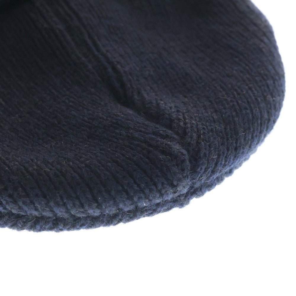 READY MADE(レディメイド) 24AW RCYCL WOOL KNT CAP ロゴ刺繍 ウール混 ニットビーニー ニット帽 帽子 ブラック RE-WO-BK-00-00-291