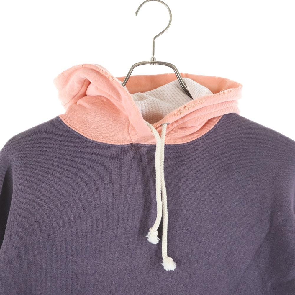 FULLCOUNT(フルカウント) 25AW FADING DOUBLE FACE SWEAT HOODIE サンフェード ダメージ加工 ダブルフェイス プルオーバースウェットパーカー フーディー パープル/ピンク 3770-1