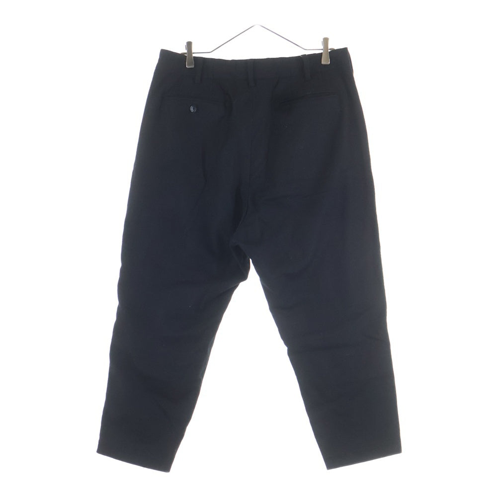 ISAMU KATAYAMA BACKLASH(イサムカタヤマバックラッシュ) GARMENT WASH WOOL FLANNEL WIDE PANTS ウォッシュ加工 ウールフランネル ワイドパンツ スラックス ブラック 2132-01