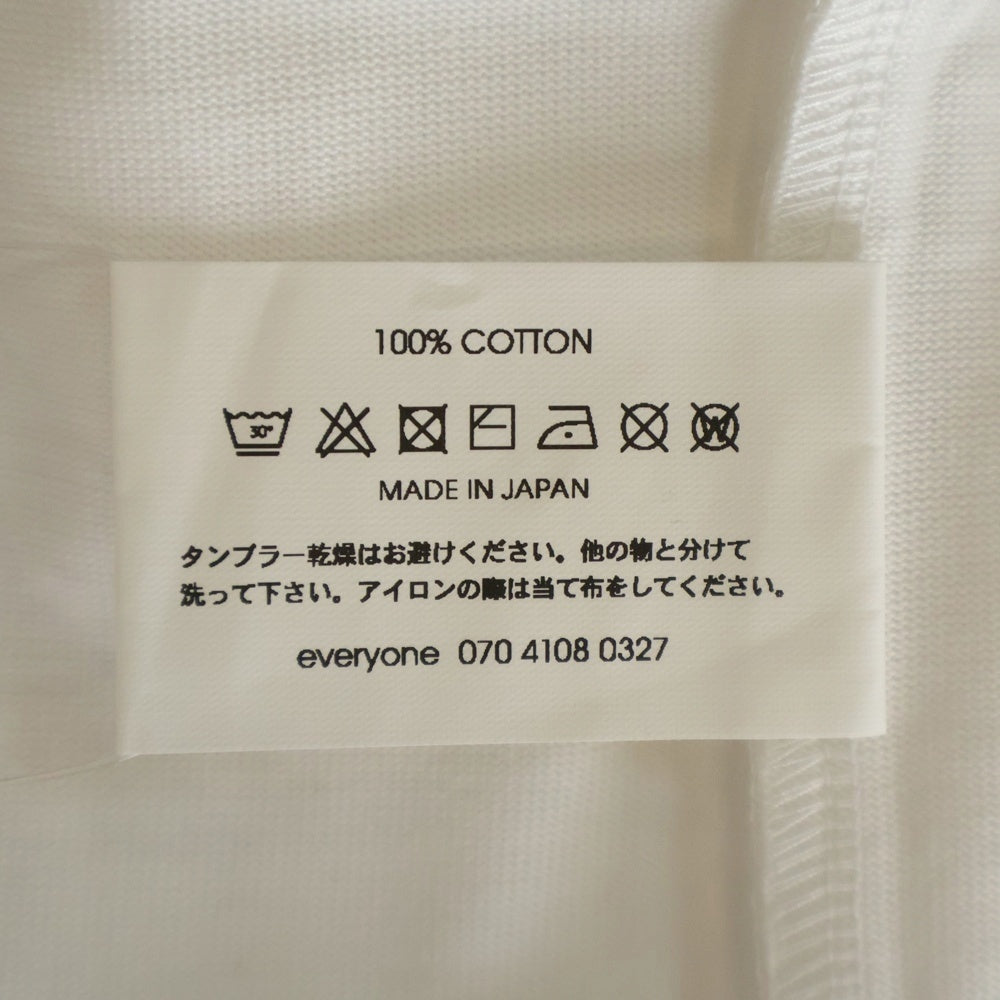 everyone(エブリワン) cotton s/s t-shirt クルーネック 半袖Tシャツ ホワイト EV-CS04