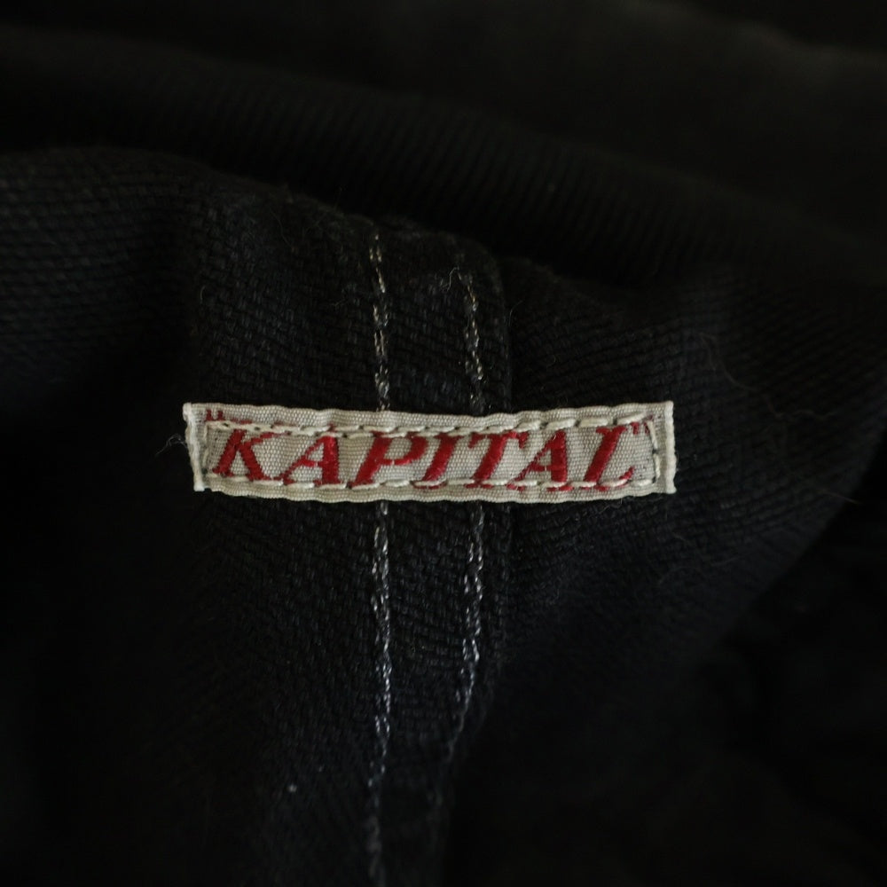 KAPITAL(キャピタル) キャンバス ドローストリング アジャスタブルコットンサルエルパンツ ブラック