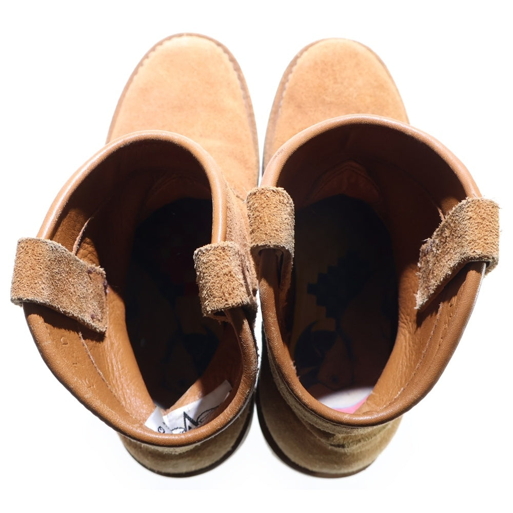 VIBERG(ヴァイバーグ) ロゴ印字 スウェードレザー ショートブーツ ブラウン