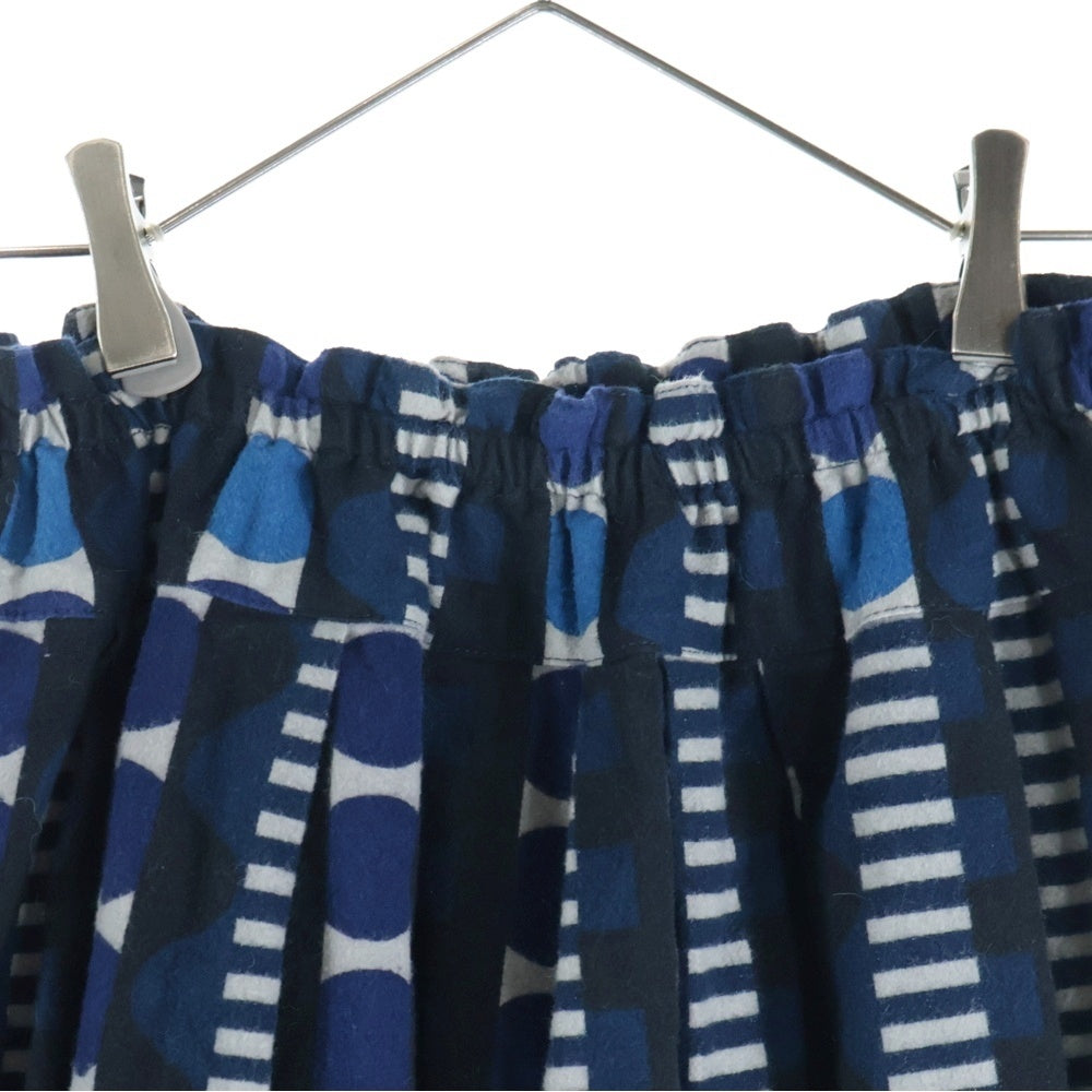 NO BRAND(ノーブランド) TIGREBROCANTE (ティグルブロカンテ) 総柄 フレアイージースカート レディース ブルー/ブラック