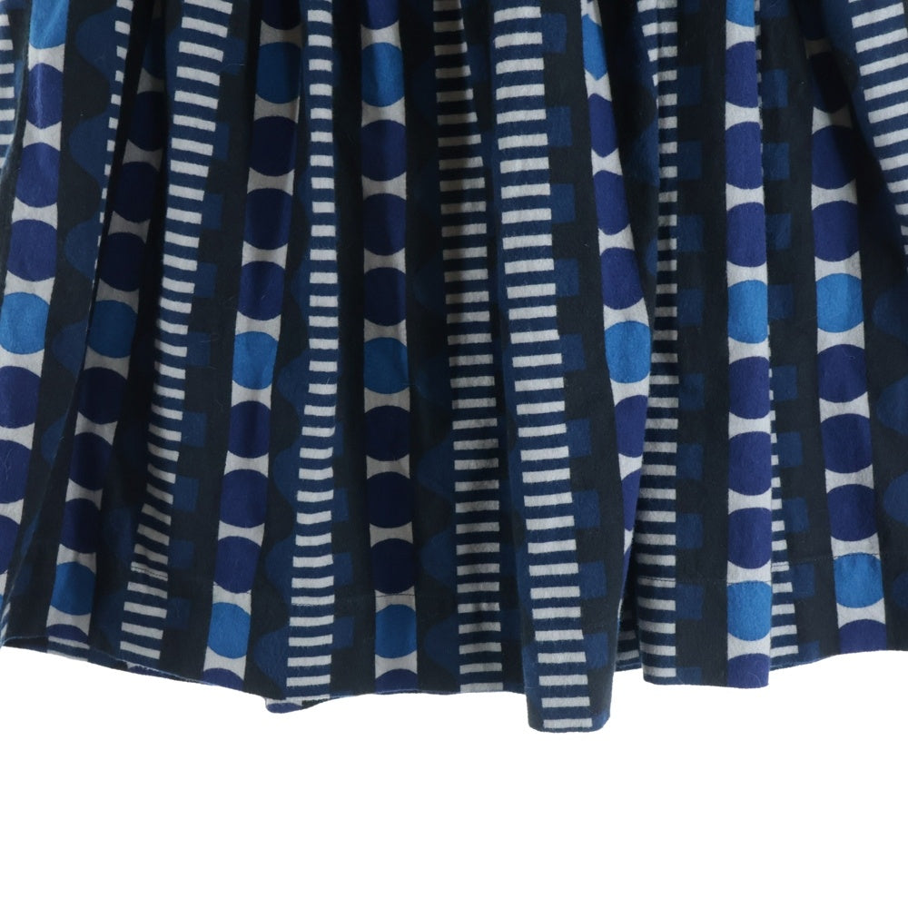 NO BRAND(ノーブランド) TIGREBROCANTE (ティグルブロカンテ) 総柄 フレアイージースカート レディース ブルー/ブラック