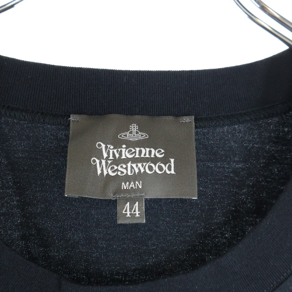 Vivienne Westwood(ヴィヴィアンウエストウッド) オーブ刺繍 クルーネック半袖Tシャツ カットソー ブラック 219038 5113