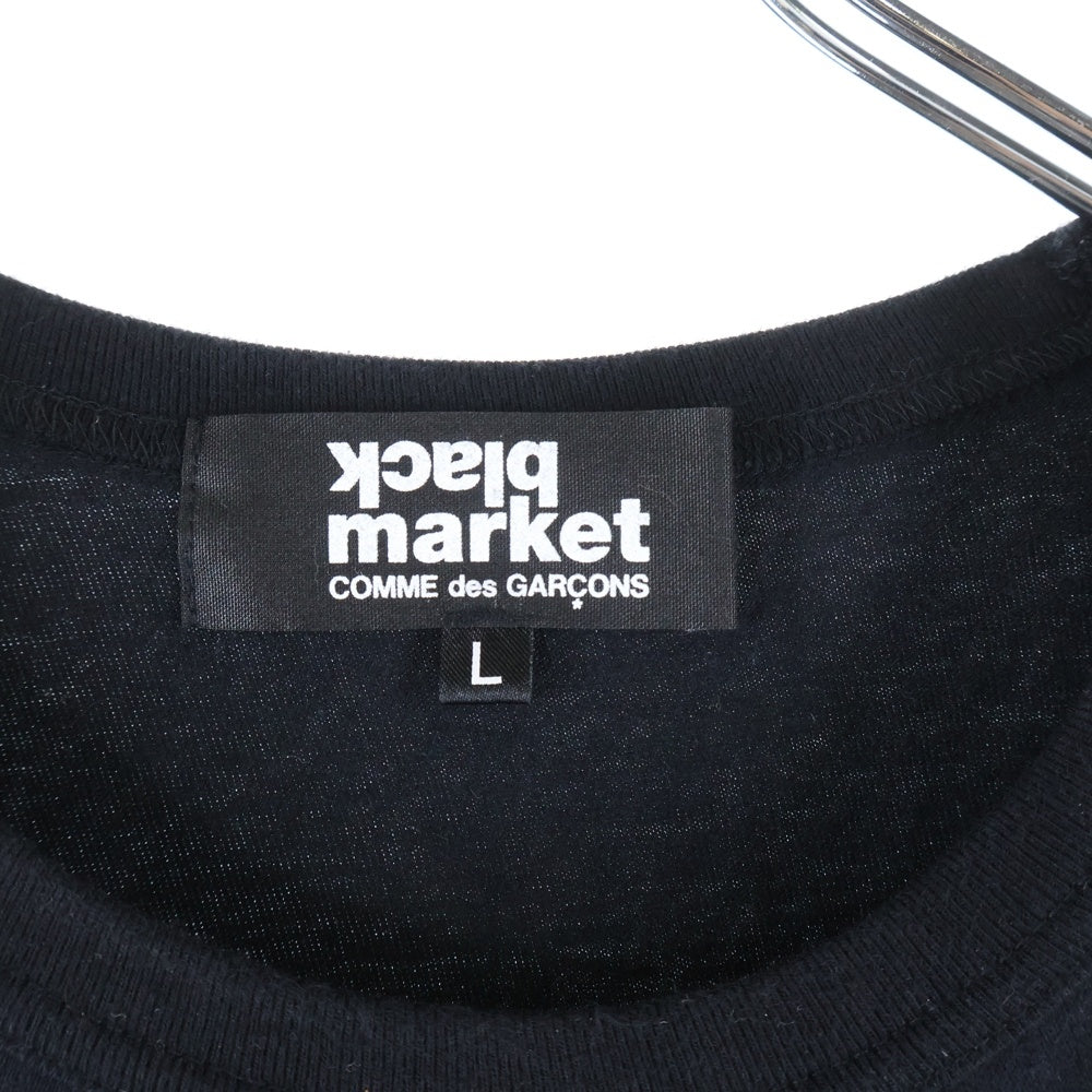 BLACK MARKET COMME des GARCONS(ブラックマーケット コムデギャルソン) 21AW AD2021 ロゴプリント クルーネック長袖Tシャツ カットソー OH-T115
