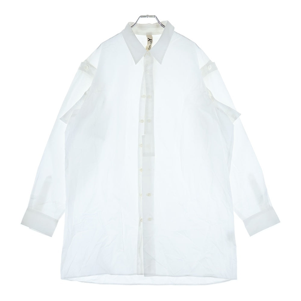 Ground Y(グラウンドワイ) BROADCLOTH DETACHABLE SLEEVE SHIRT ブロードクロス デタッチャブル ロングスリーブ コットンシャツ ホワイト GJ-B07-002