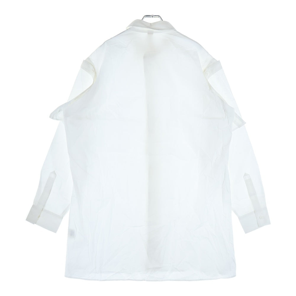 Ground Y(グラウンドワイ) BROADCLOTH DETACHABLE SLEEVE SHIRT ブロードクロス デタッチャブル ロングスリーブ コットンシャツ ホワイト GJ-B07-002