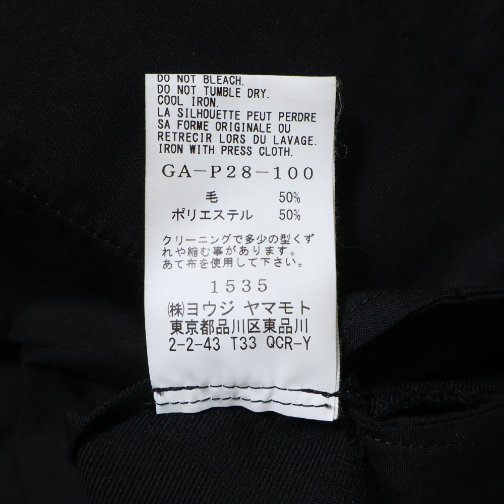 Ground Y(グラウンドワイ) 23SS ワイドプリーツ 袴ショーツ ハーフパンツ ブラック GA-P28-100