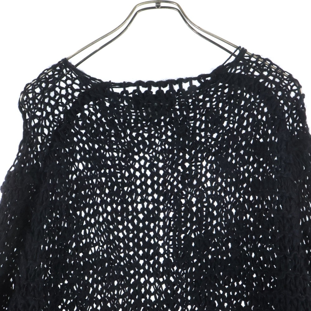 BLACK COMME des GARCONS(ブラックコムデギャルソン) 24AW AD2024 ローゲージ クルーネックニットセーター ブラック 1N-N006