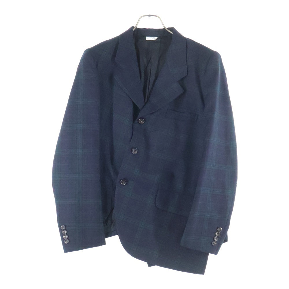 COMME des GARCONS HOMME DEUX(コムデギャルソン オムドゥ) 22SS AD2021 チェック柄 変形 セットアップスーツ テーラードジャケット スラックスパンツ グリーン/ネイビー DI-J027/DI-P027