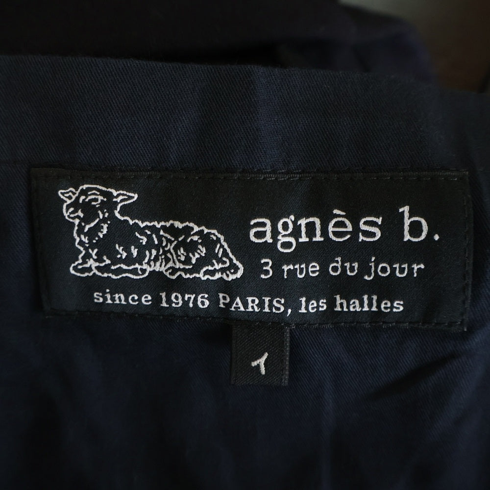 agnes b.(アニエスベー) VESTE WORK JACKET ベスト ウール混 ワークジャケット ネイビー G811JBB9
