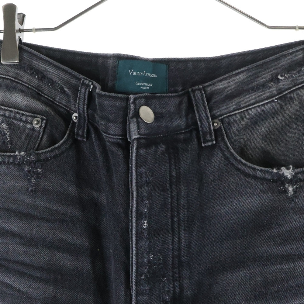 NO BRAND(ノーブランド) 25SS ANGEL RING DESTROYED SLIM FLARE JEANS エンジェル リング デストロイド スリムフレアデニムパンツ ブラック 25SSUMCAFGR