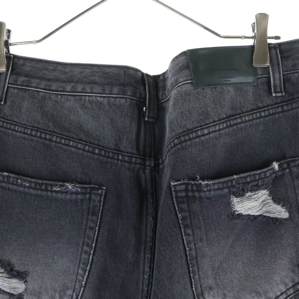 NO BRAND(ノーブランド) 25SS ANGEL RING DESTROYED SLIM FLARE JEANS エンジェル リング デストロイド スリムフレアデニムパンツ ブラック 25SSUMCAFGR