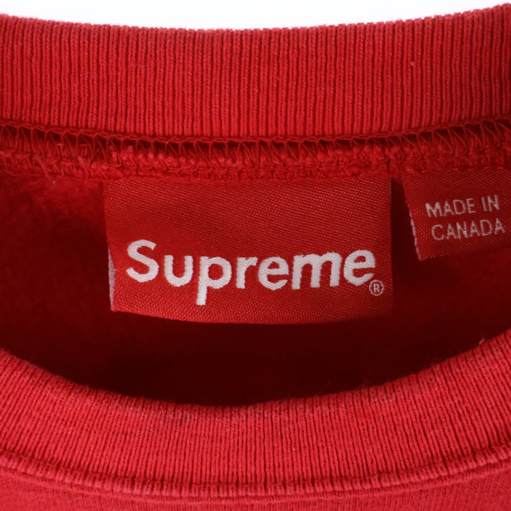 SUPREME(シュプリーム) 20SS Underline Crewneck アンダーライン フロントロゴ クルーネックスウェットトレーナー レッド