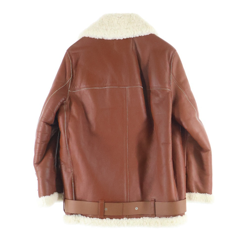 Acne Studios(アクネ ストゥディオズ) ラムスキン ダブルライダース ムートンレザージャケット ブラウン 1AQ173