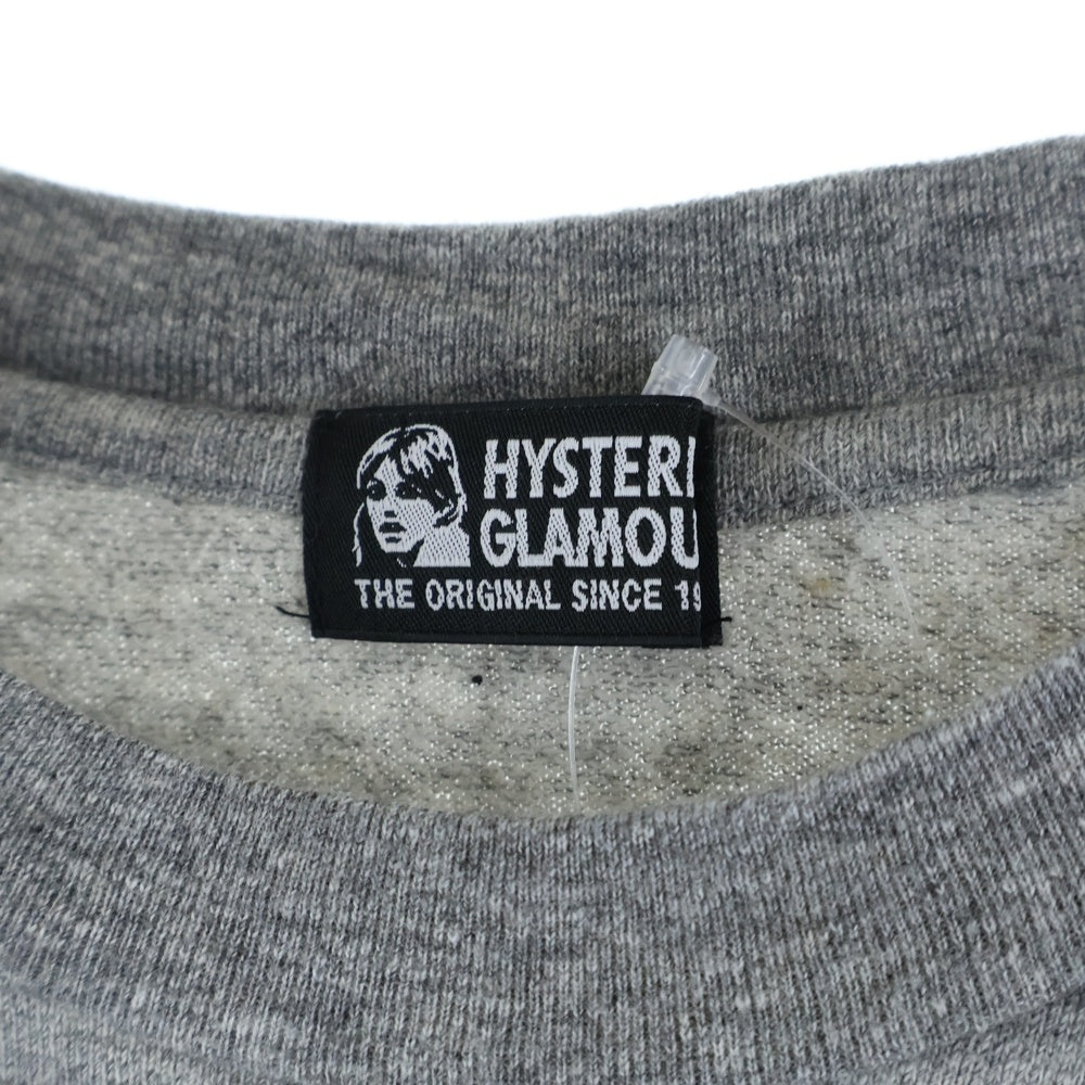 HYSTERIC GLAMOUR(ヒステリックグラマー) ウルフパイル コットンスウェット 半袖トレーナー グレー レディース 01171CS08