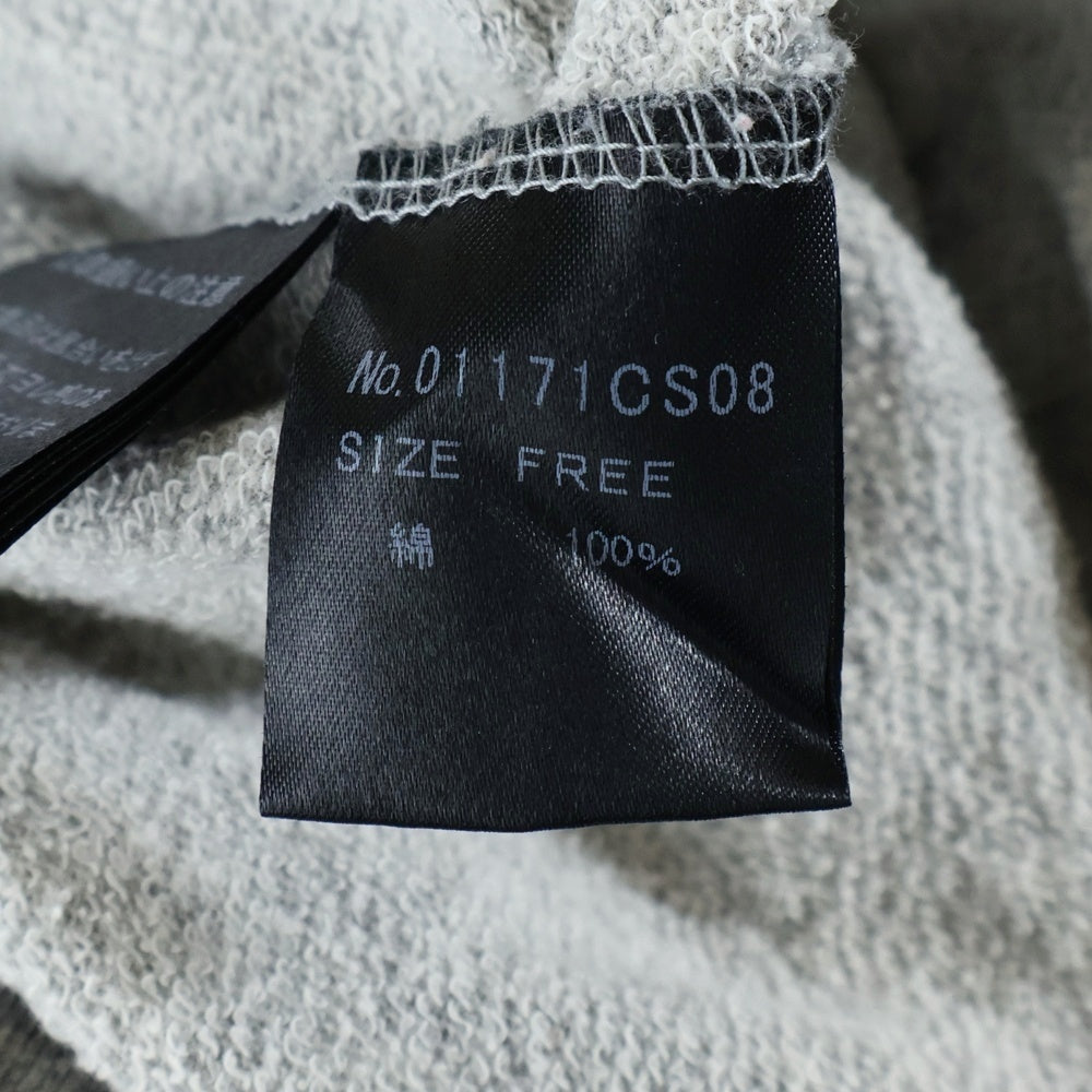 HYSTERIC GLAMOUR(ヒステリックグラマー) ウルフパイル コットンスウェット 半袖トレーナー グレー レディース 01171CS08