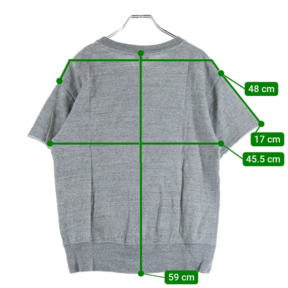 HYSTERIC GLAMOUR(ヒステリックグラマー) ウルフパイル コットンスウェット 半袖トレーナー グレー レディース 01171CS08