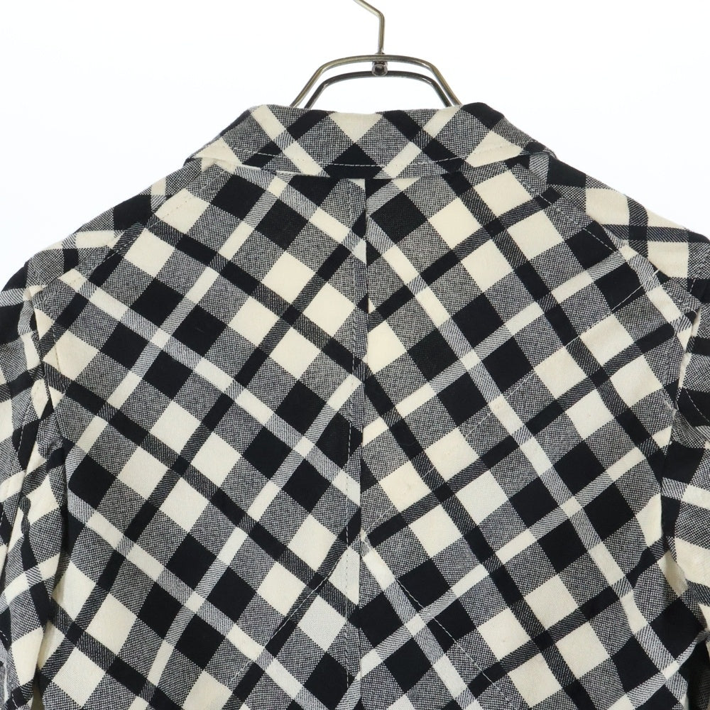 COMME des GARCONS(コムデギャルソン) 11SS AD2010 チェック柄 フロントフック ウール ロングコート ブラック/ホワイト レディース RG-J036