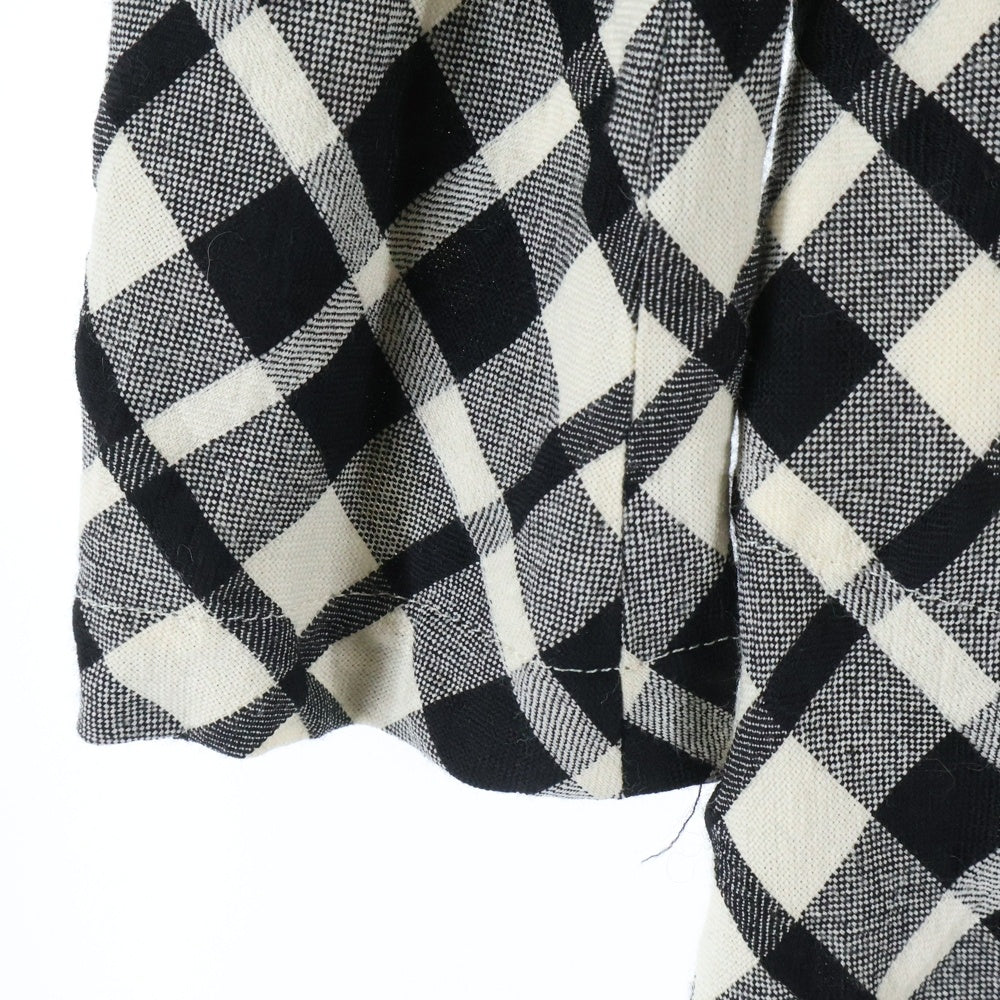 COMME des GARCONS(コムデギャルソン) 11SS AD2010 チェック柄 フロントフック ウール ロングコート ブラック/ホワイト レディース RG-J036