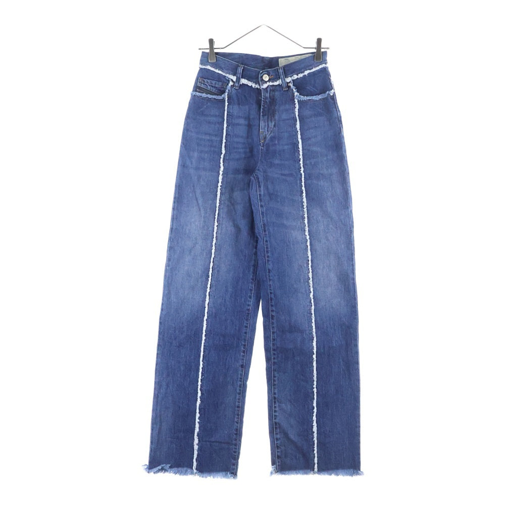 DIESEL(ディーゼル) WIDEE-F センターカットオフライン ワイドデニムパンツ インディゴ レディース 02108