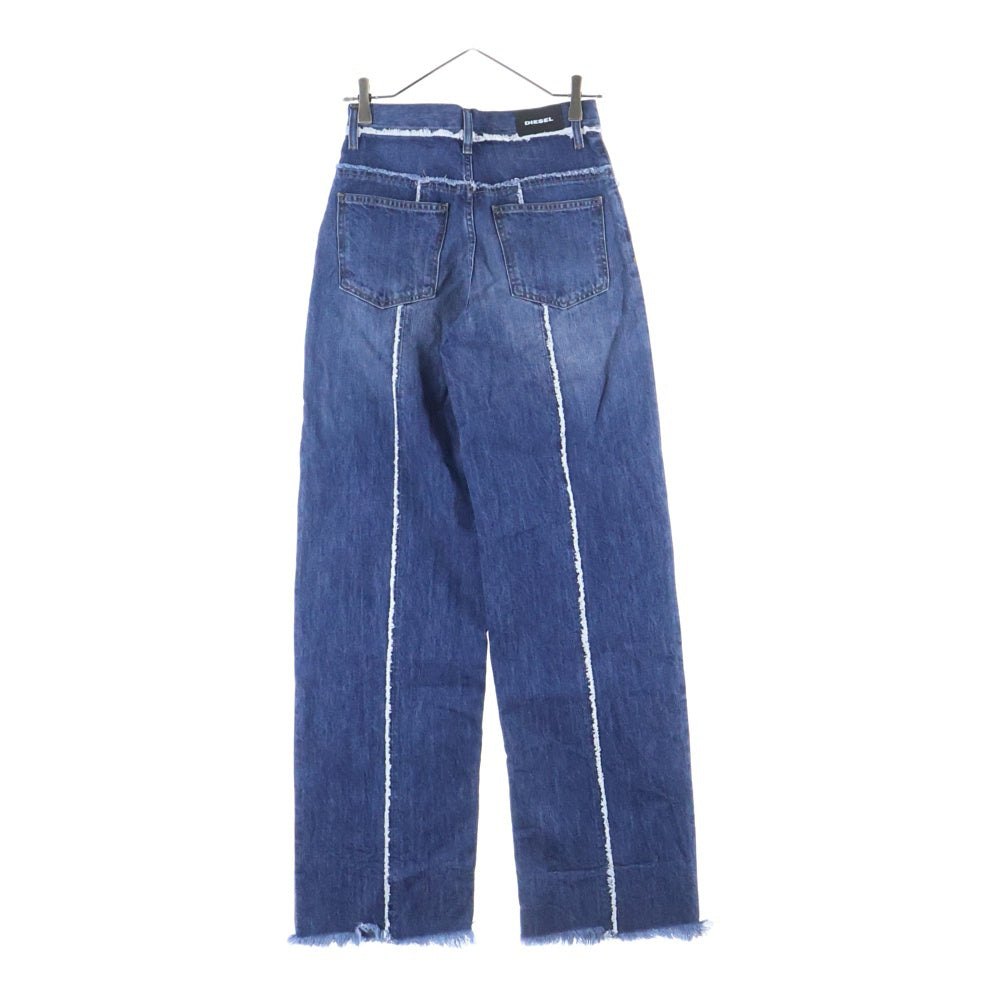 DIESEL(ディーゼル) WIDEE-F センターカットオフライン ワイドデニムパンツ インディゴ レディース 02108