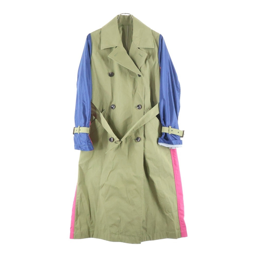 HYSTERIC GLAMOUR(ヒステリックグラマー) 異素材切替 カスタムオーバーサイズ トレンチコート カーキ レディース 01201AC01