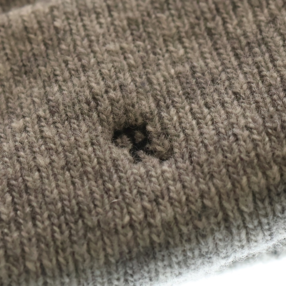 RAF SIMONS(ラフシモンズ) フロント刺繍 ウールニットキャップ ビーニー 帽子 グレー