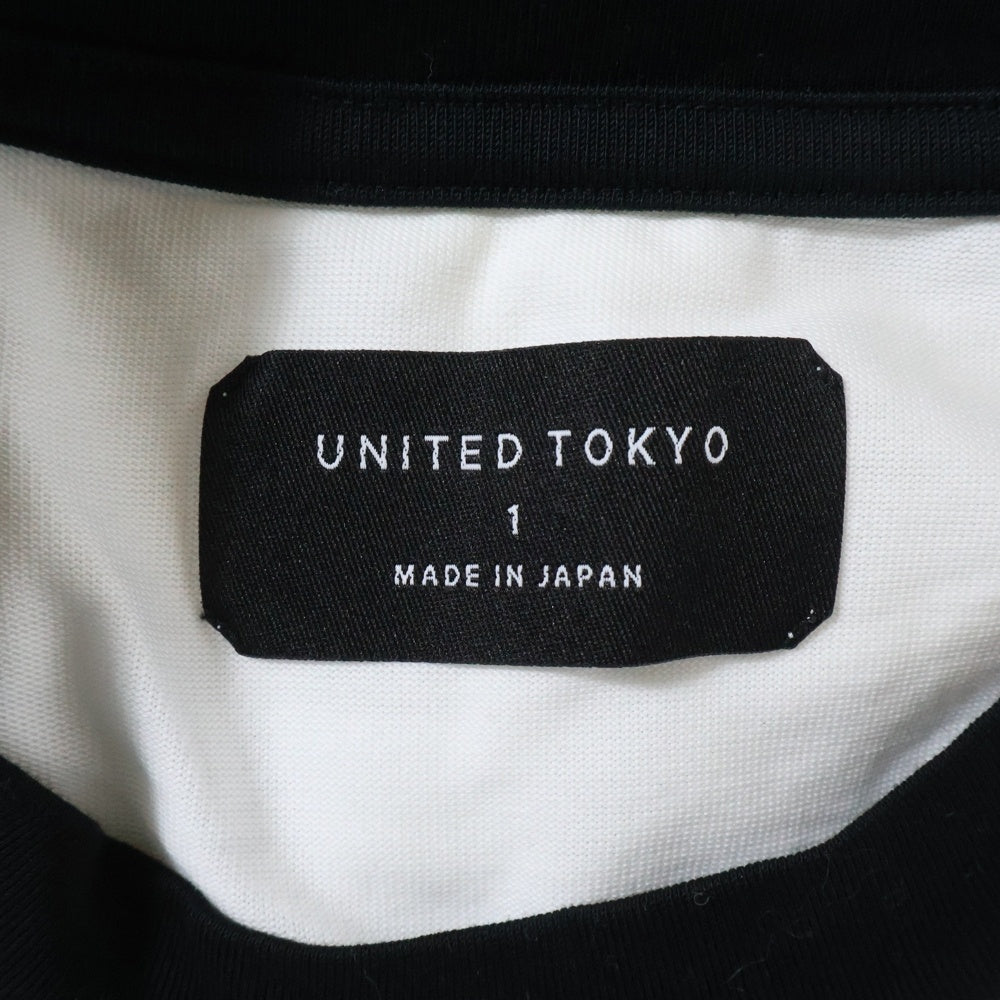 UNITED TOKYO(ユナイテッド トウキョウ) ドッキング レイヤード クルーネック半袖Tシャツ カットソー ホワイト/ブラック 134322002