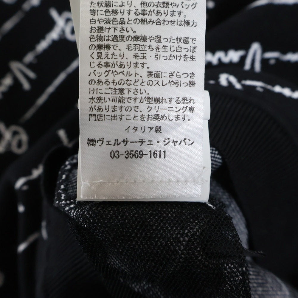 VERSACE(ヴェルサーチ) KNITSKIRT LETTER PRINT レタープリント 総柄 ニットスカート レディース ブラック A85540 A233564