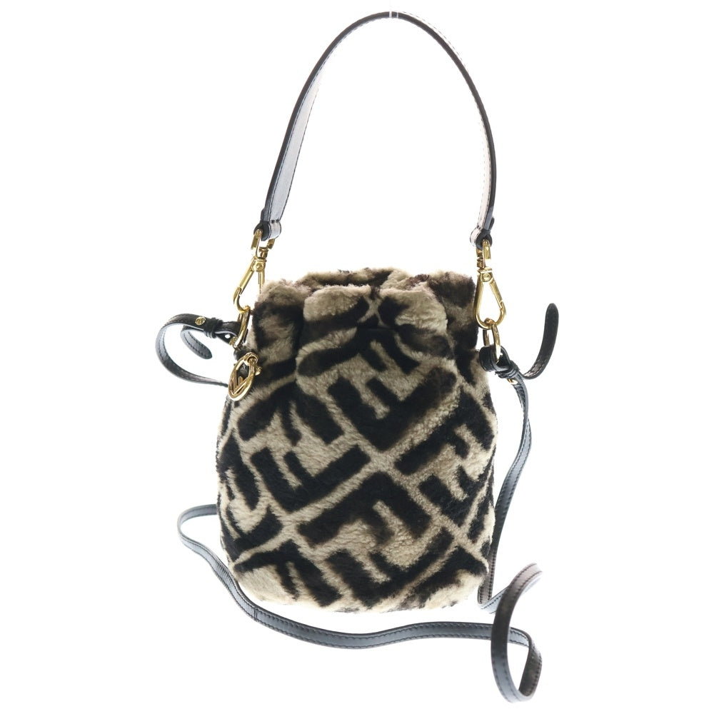 FENDI(フェンディ) モントレゾール ミニ ムートン ズッカ ショルダーバッグ ブラウン8BS010 レディース